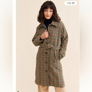 SUNCOO Evan Plaid Overcoat